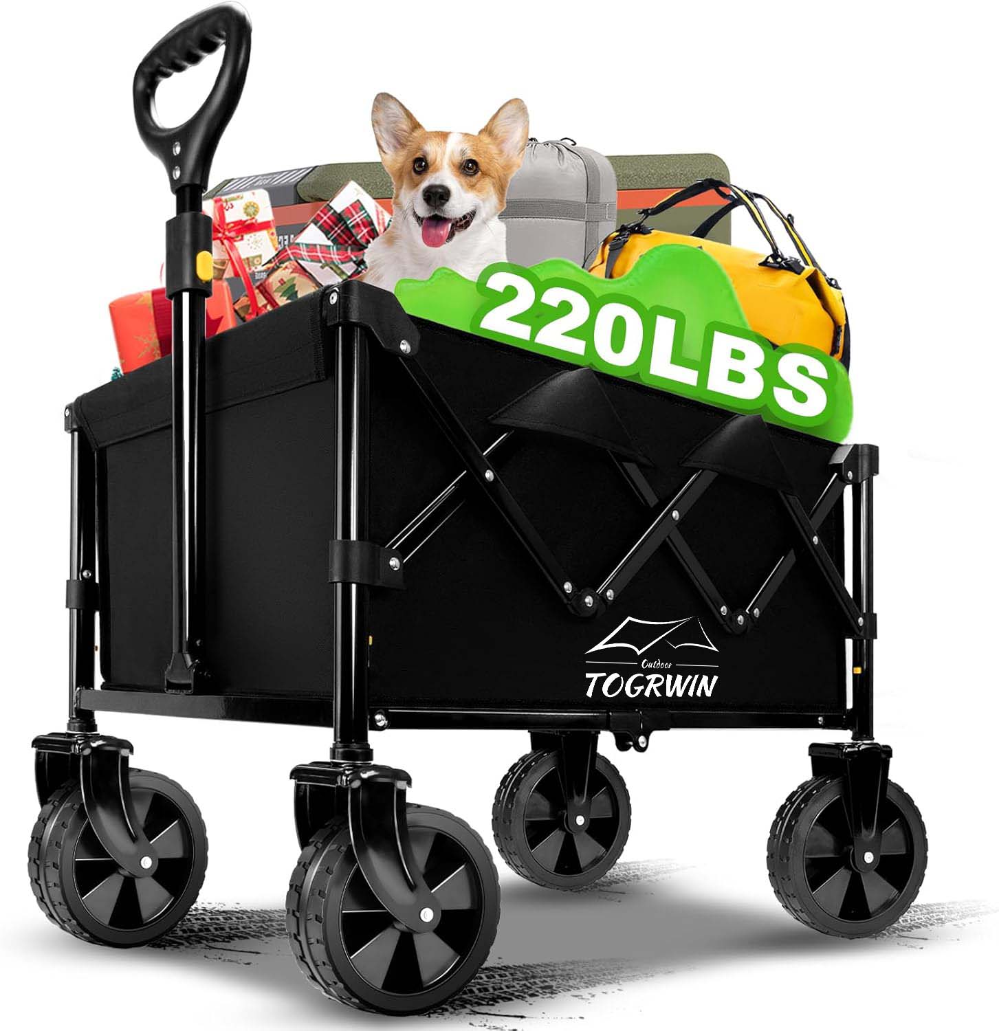 TERGWIN ambruk Cart Wagon kanthi roda