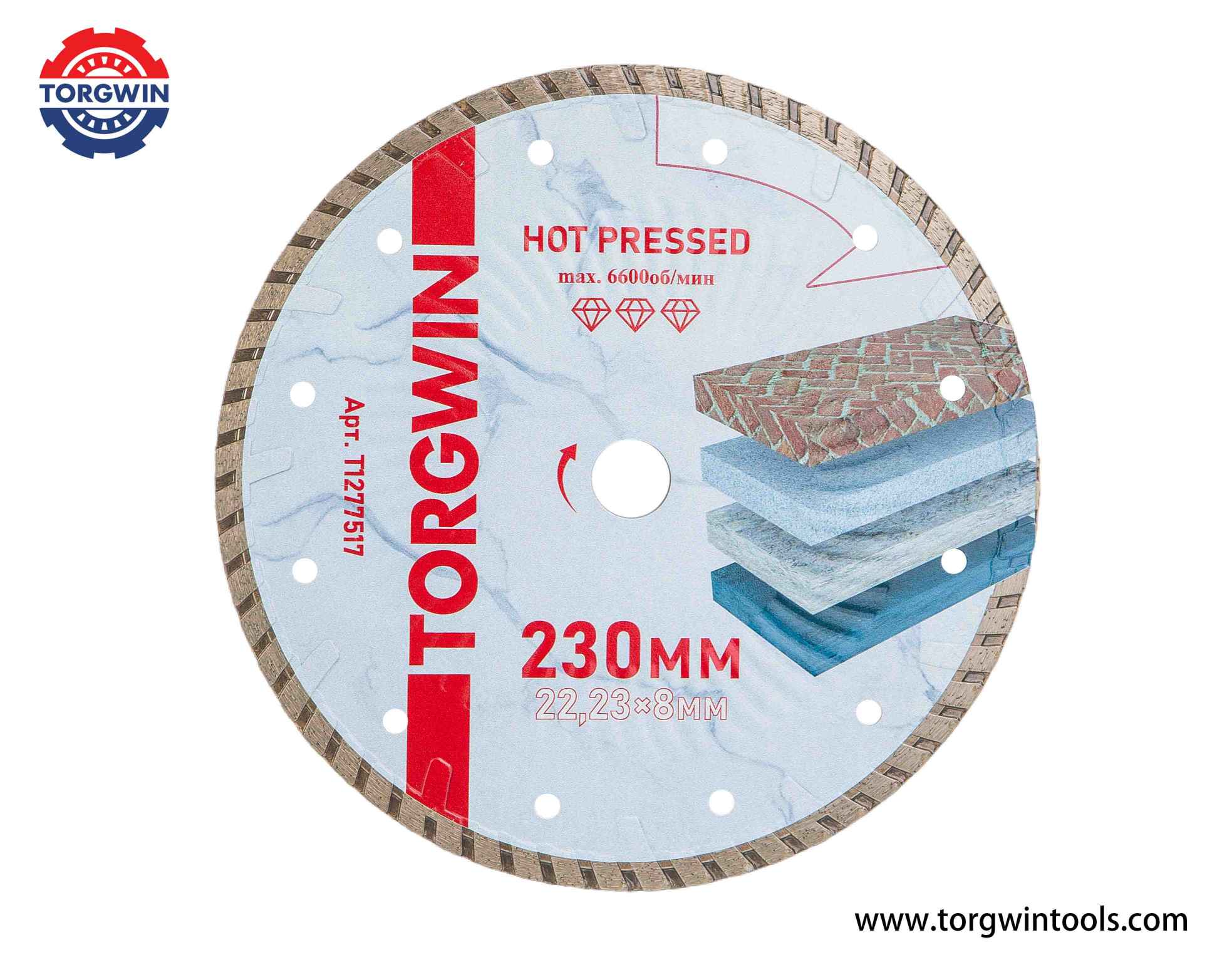 Turbo Diamond Saw Blade kanggo Granit karo Untu Protèktif